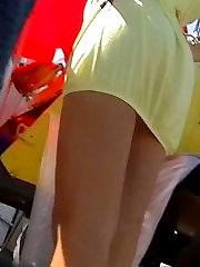 Gals blue panty is nastily recorded for upskirt video