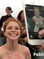 Slutty redhead art student Penny Pax gets publicly fucked and humiliated in front of shocked art...