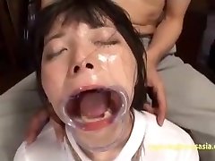 Jav Idol Ai Acquires Extreme Unfathomable Throat Mouth Brace Bukkake Then Piss Down