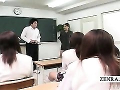 Subtitled CFNM Japanese classroom onanism flash