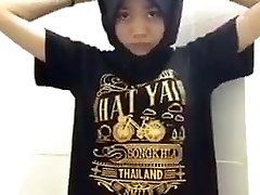 Hijab Muslim Thai Teenager Taking Off Her Clothes