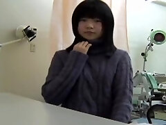 Young Japanese girl reaches an ejaculation at her gynecology.s office
