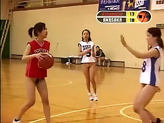 Girls from Asia playing basketball and showing nude tits