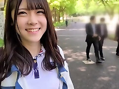 Cute Japanese pornographic star Akari Minase enjoys cock of her boyfriend after a long walk
