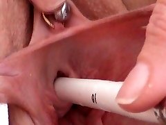 Cervix and Peehole Tearing Up with Objects Wanking Urethra