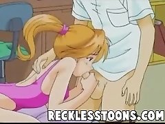Sexy light-haired Cartoon babe gets creampie