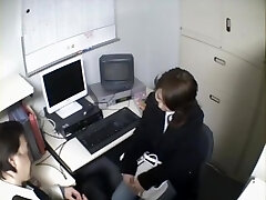 Smoking super-hot Jap secretary sucks in voyeur blowjob video