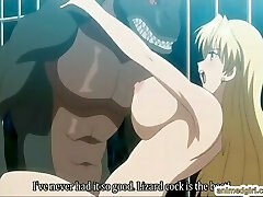 Chesty anime hard penetrated by lizard monster