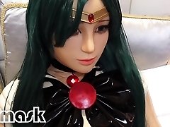 Sailormoon spandex woman bondage cosplay