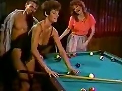 Sharon Mitchell and pal plowed on the pool table