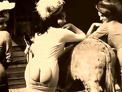 Bitches from 20th century teasing with butts in vintage compilation