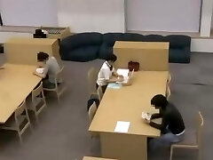 Japanese college girl get fucked and facial cumshot on the library toilet