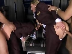 CFNM - clothed stewardess&#039; nailed in first class