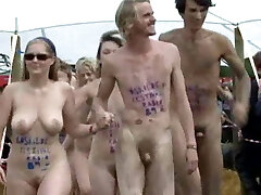 Roskilde Festival naked run with some nice fun bags for once