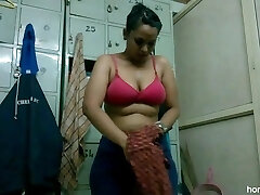Amateur Indian Honey Lily Working Out In A Gym