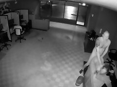 (Security camera) Secratry boinks her boss.
