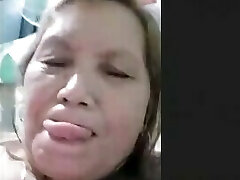 filipina grandmother playing with her nip while i stroke my dick on skype
