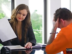 Horny office Tina Kay gets missionary from ginormous dick inmate