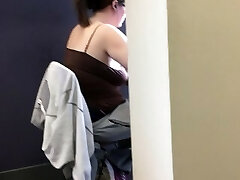 20yr old braless lush in the library