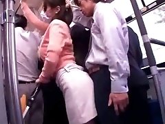Young Mother Reluctant public Bus Climax
