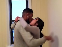 Korean student making out with her first ebony guy.