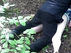 Force fucking Caz in the woods - Using her cunt, bunghole, handballing her - sliding a knife in her cunt