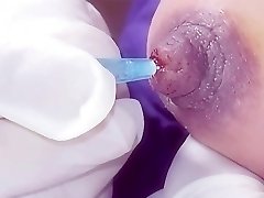 Yam-sized nipple needle play