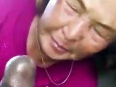 Asian Granny Sucks Ebony Prick In The Car