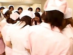 Asian nurses enjoy lovemaking on top