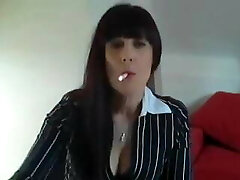 My mom Nadalyn Douglas smoking webcam again