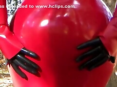 Huge-chested Halloween Sweetheart - Outdoor Blowjob Handjob with Latex Gloves - Cum on my Gloves