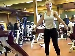 Spandex pants workout with a hot blondie