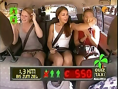 Delicious stunners get their up skirt view in cab hidden cam