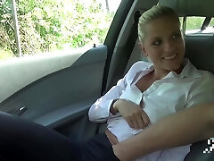 blonde hottie car anal quickie with her boss to cumsh