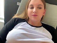Caught my Yam-sized Tit Sister masturbating while watching porn
