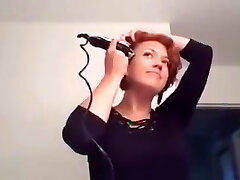 Handsome milf shaves her head