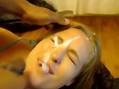 BBC cums on light-haired girl on webcam