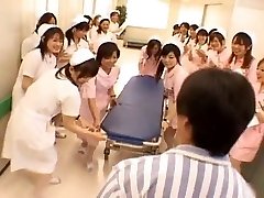 Asian nurses in a hot gang-fuck