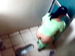 Indian ladies filmed on spy cam in a public restroom