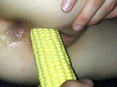 Nailing my friend with a corn on the cob