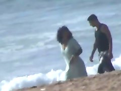 Marocaine coppia catturato cazzo in spiaggia