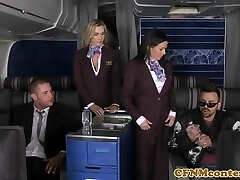 Huge-chested cfnm stewardess analfucked mile high