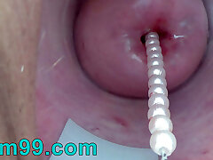 Cervix plowing playing inserting a japanese vibrator