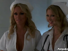 Paige Ashley ravaging Johnny Castle in a hospital threesome