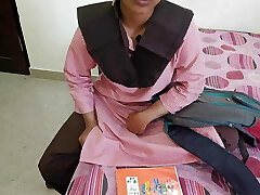Hot Indian Desi student was fucking with teacher in coching bedroom on dogy style and clear loud speak talk in Hindi