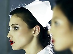 Kinky nurses in medical center fuck a patient with strapon