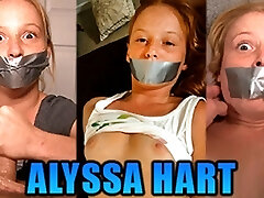 Tiny Redhead Alyssa Hart Duct Gauze Gagged In Trio Hot Gag Fetish Videos