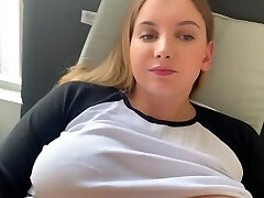 Caught my Big Tit Sister masturbating while witnessing porn