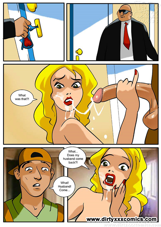 Cheating Wife Porn Comics - Cheating wife fucks a guy while husband is left