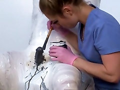 Latex Penis Mummy Forced to Pop